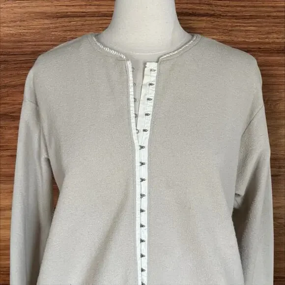 Fitigues Y2K Long Sleeve Cardigan Sweater Sz S Oversized 44" Bust Hook Closure - Picture 2 of 9